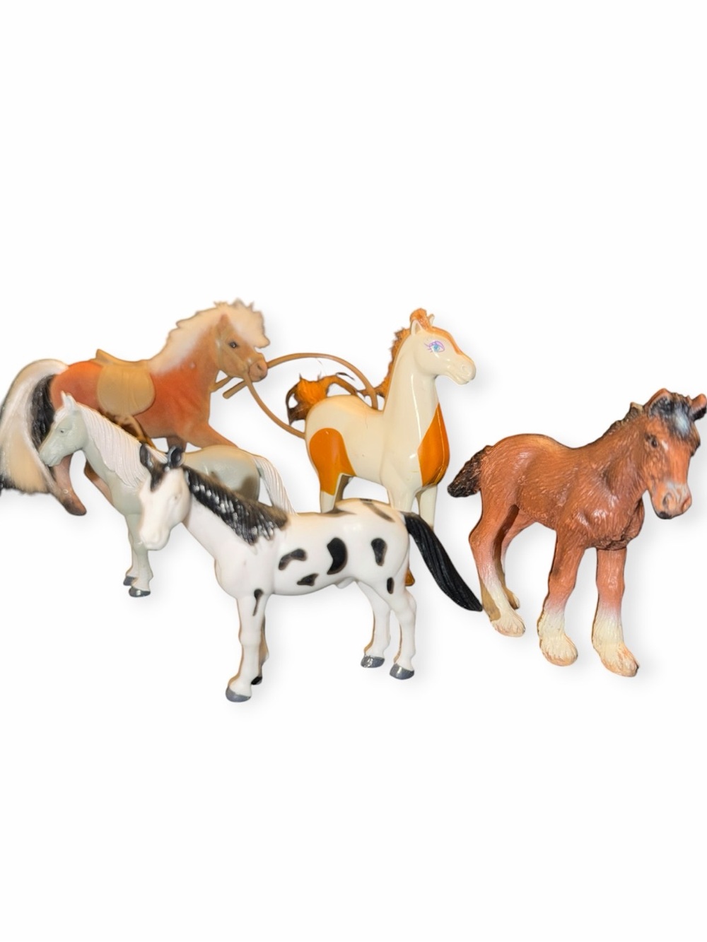 Toy Horse Figurine Lot Bundle- Vintage Schleich 2002 Foal & Friends Set